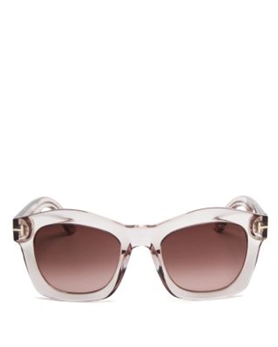 Tom Ford 'greta' 50mm Sunglasses In Transparent Pink / Gradient Bordeaux Lens
