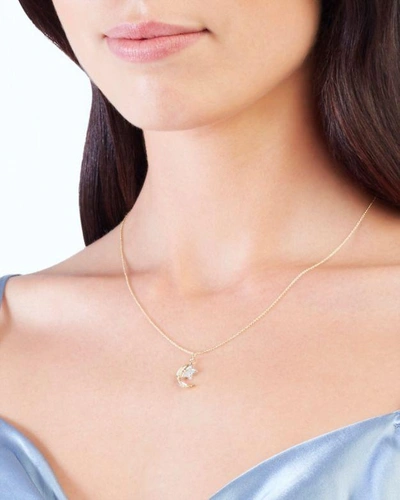 Shop Sydney Evan Moon And Star Diamond Necklace In Gold