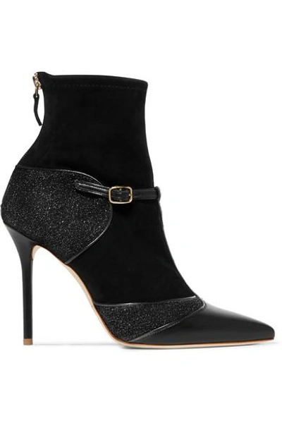Shop Malone Souliers Sadie Suede, Leather And Lurex Boots In Black