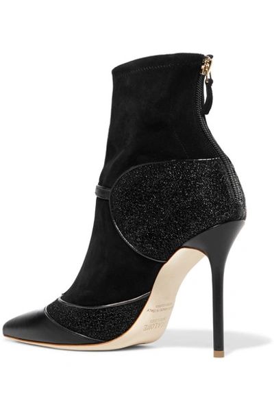 Shop Malone Souliers Sadie Suede, Leather And Lurex Boots In Black