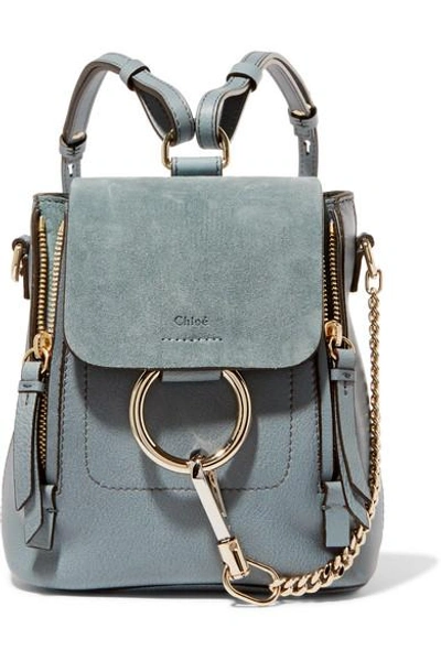 Shop Chloé Faye Mini Leather And Suede Backpack