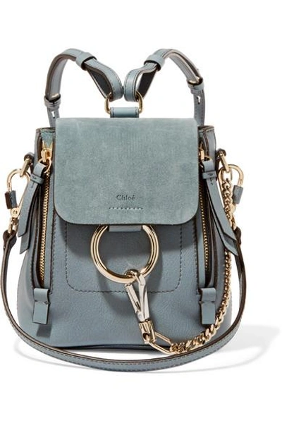 Shop Chloé Faye Mini Leather And Suede Backpack