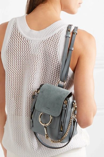 Shop Chloé Faye Mini Leather And Suede Backpack