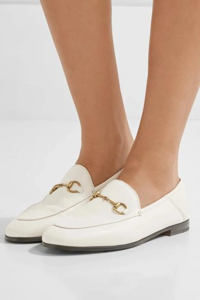 Gucci Brixton Horsebit-detailed Leather Collapsible-heel Loafers In White |  ModeSens