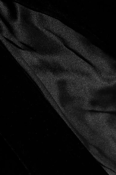 Shop Tom Ford Cold-shoulder Velvet Halterneck Gown In Black