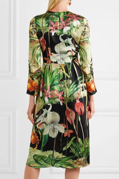 Shop Adam Lippes Printed Silk-satin Dress