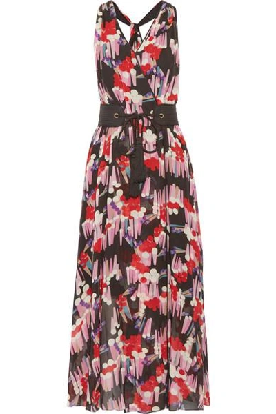 Shop Marc Jacobs Belted Printed Silk-georgette Wrap Dress