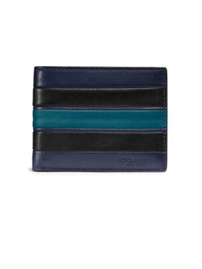 Shop Coach Varsity Stripe Slim Leather Wallet In Multi