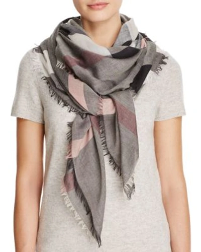 Shop Burberry Relaxed Mega Check Square Scarf In Dark Trench