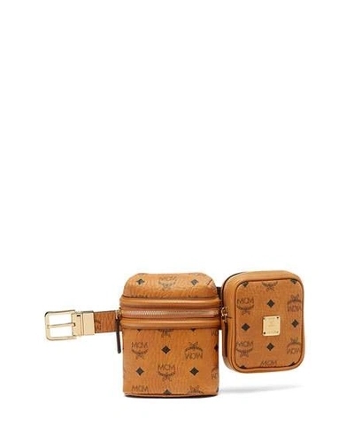 Mcm X Cr Collection Visetos Two-bag Belt, Cognac (brown)