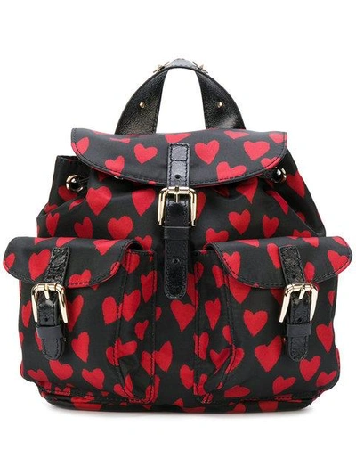 Shop Red Valentino Hearts Print Backpack