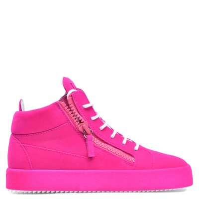 Giuseppe Zanotti Women's Velvet Mid Top Platform Sneakers In Fuxia