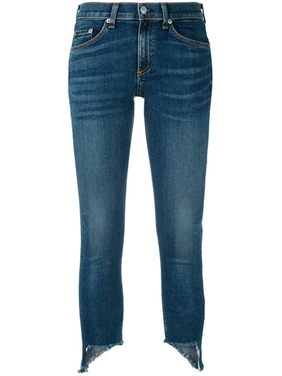 Rag & Bone Asymmetric Hem Jeans In Blue