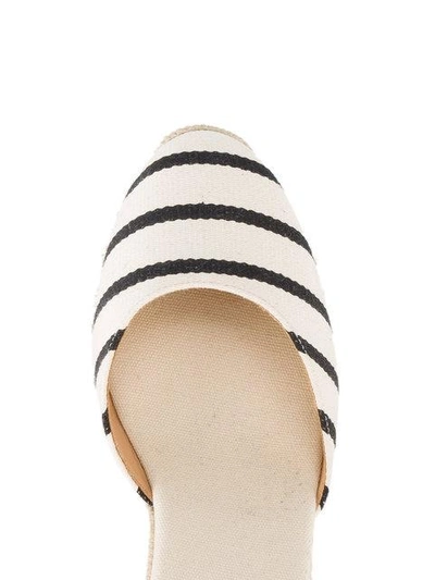 Shop Soludos Wedge Heel Striped Espadrilles In Neutrals