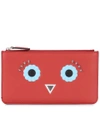 FENDI Embellished leather pouch