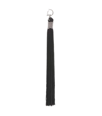 Shop Saint Laurent Clip-on Tassel Earrings In Black