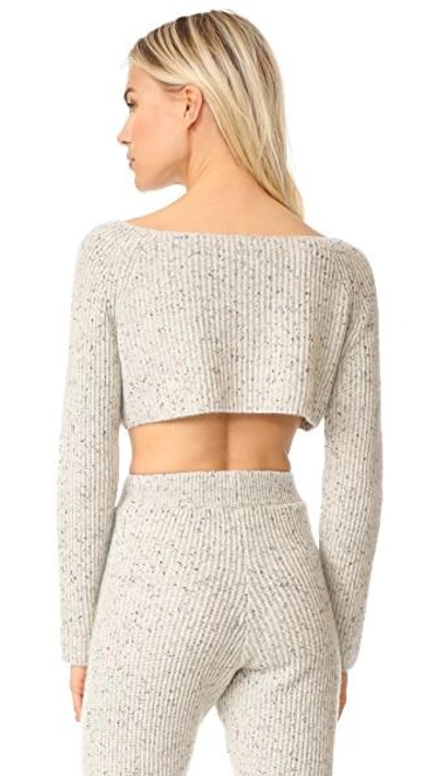 Shop Baja East Cashmere Cropped Sweater In Light Grey