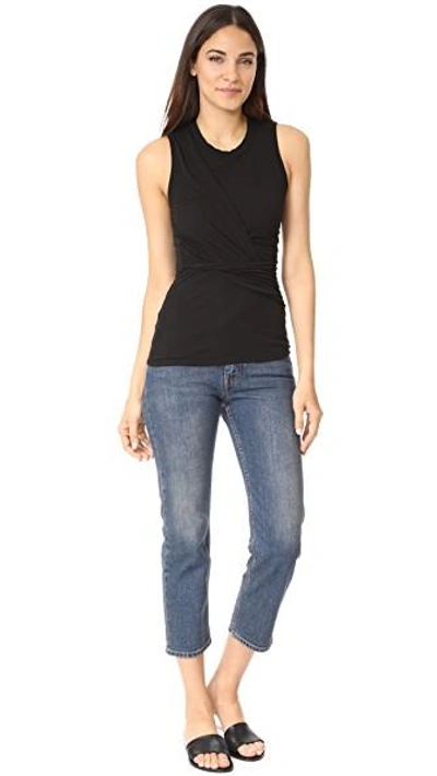 Shop James Perse Twisted Tank In Black