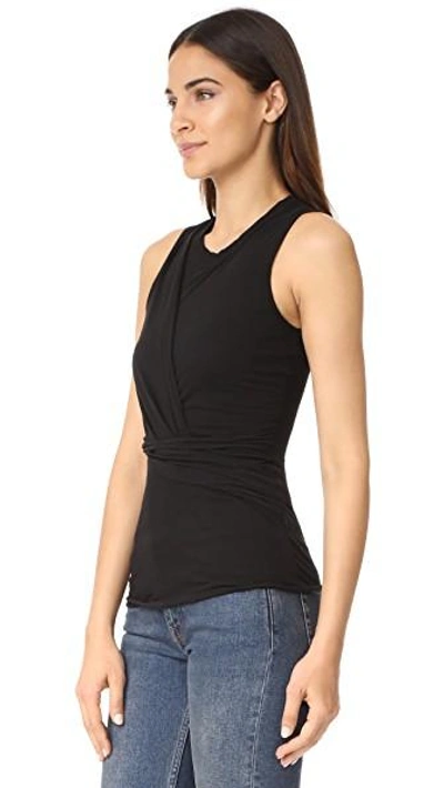 Shop James Perse Twisted Tank In Black