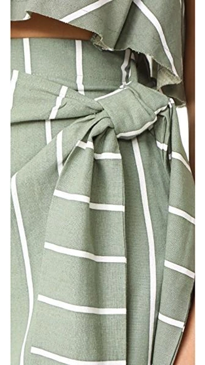 Shop Faithfull The Brand Carlo Skirt In Hvar Stripe Print Khaki
