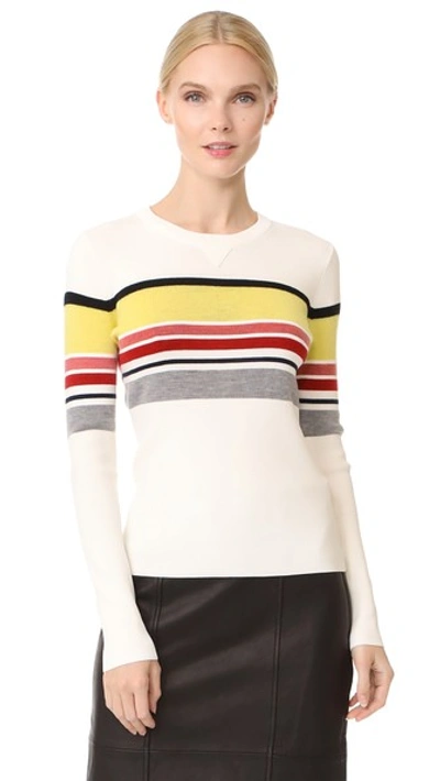 Grey Jason Wu Striped Sweater In Cream Multi