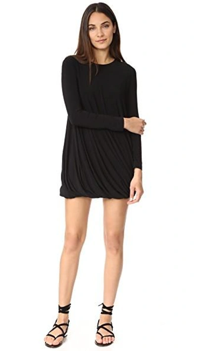 Shop Norma Kamali Long Sleeve Twist Mini Dress In Black
