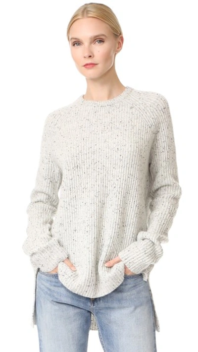 Baja East Cashmere Ribbed Knitted Top In Light Grey