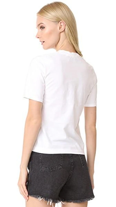 Shop Michaela Buerger Cropped Tee With Perfume Bottle Patch In White/pink