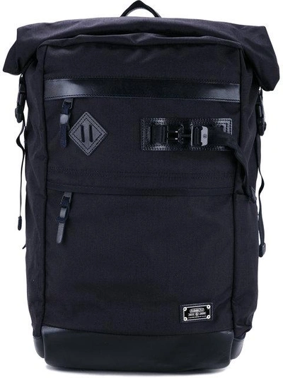 Shop As2ov Ballistic Nylon Roll Backpack In Black