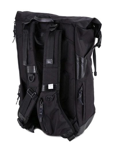 Shop As2ov Ballistic Nylon Roll Backpack In Black