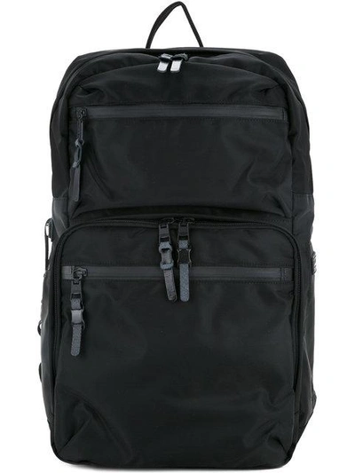 Shop As2ov 210d Nylon Twill Square Backpack In Black