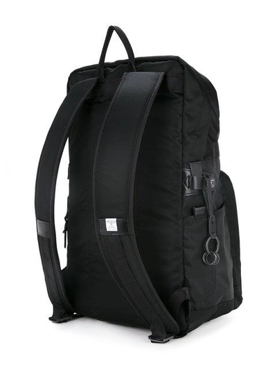 Shop As2ov 210d Nylon Twill Square Backpack In Black