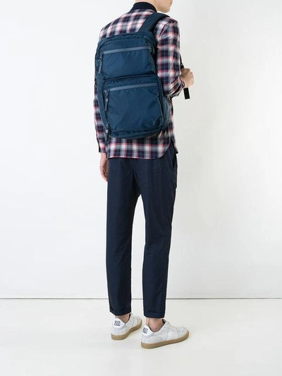 Shop As2ov 210d Nylon Twill Square Backpack In Blue