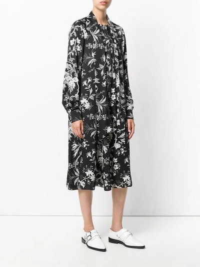 Shop Mcq By Alexander Mcqueen Mcq Alexander Mcqueen Floral Print Shirt Dress - Black