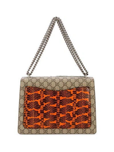 Gucci Dionysus Appliquéd Printed Coated-canvas And Watersnake Shoulder Bag