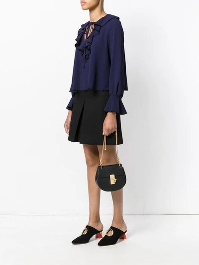 Shop Chloé Mini Drew Shoulder Bag In Black