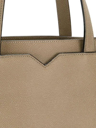 Shop Valextra Classic Tote - Neutrals