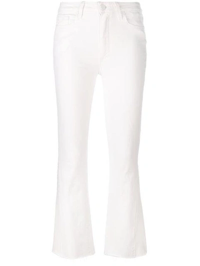 Shop Paige Bootcut Cropped Jeans - White