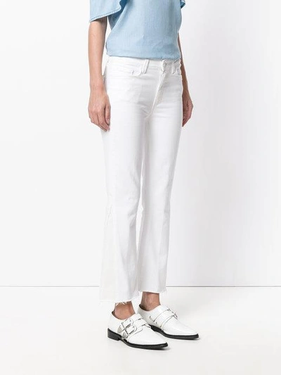 Shop Paige Bootcut Cropped Jeans - White