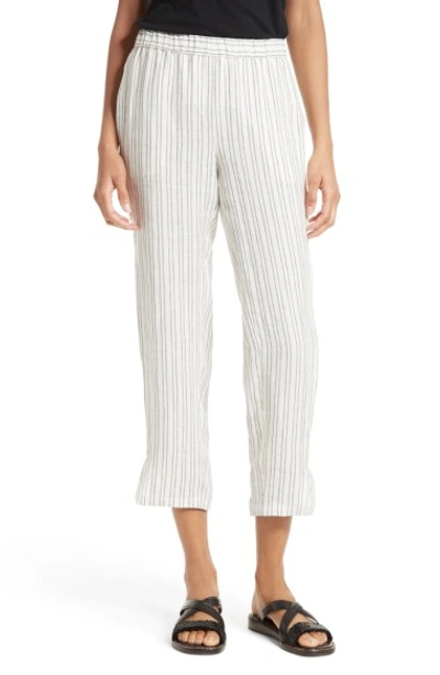 Shop Theory Thorina Stripe Crop Pants In White/ Blue