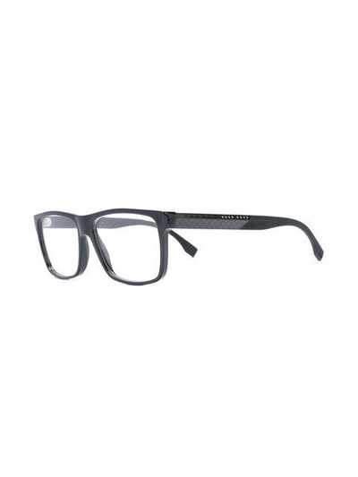 Shop Hugo Boss Boss  Rectangular Frame Glasses - Black