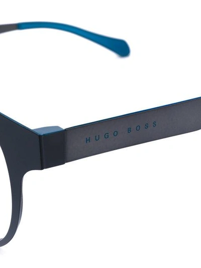Shop Hugo Boss Round Frame Glasses In Black