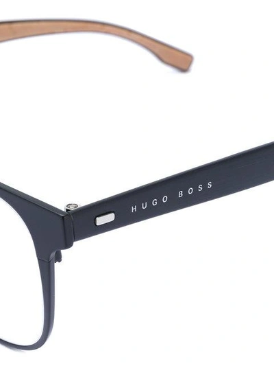 Shop Hugo Boss Square Frame Glasses In Black