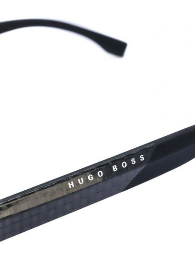 Shop Hugo Boss Boss  Rectangular Frame Glasses - Black