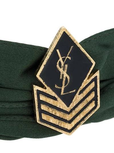 Shop Saint Laurent Monogram Army Plaque Necklace