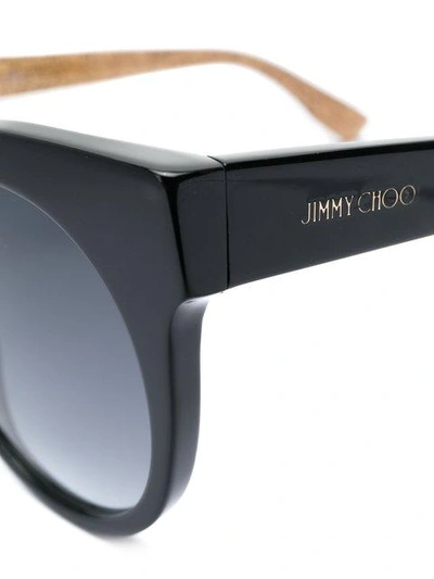 Shop Jimmy Choo Cat Eye Sunglasses In Black