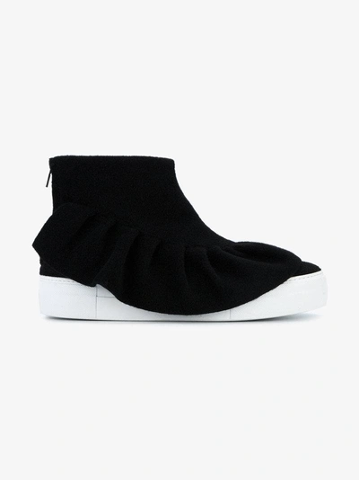 Shop Joshua Sanders Ruched Ruffle Sneakers In Black