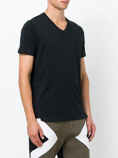 Shop Diesel V-neck Jersey T-shirt In Black