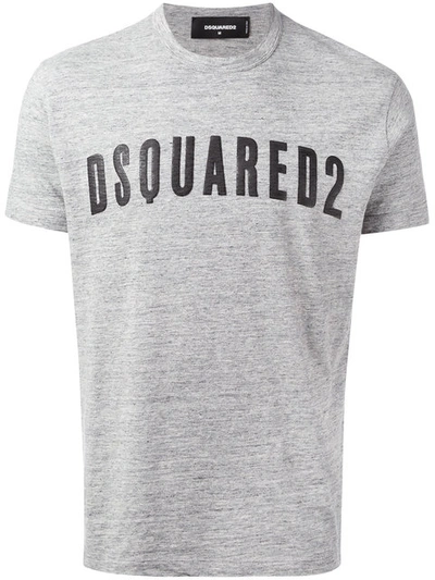 Dsquared2 Printed Cotton Jersey T-shirt In Grey