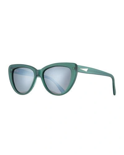 Prism Capri Printed Cat-eye Sunglasses, Green